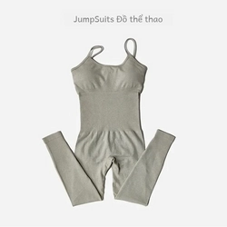 Jumpsuit đồ thể thao, tập Yoga, tập Gym, thoáng khí (Size M) - Màu Khaki 333947