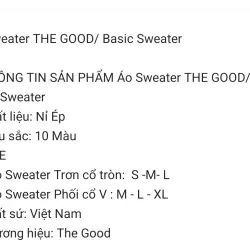 ÁO SWEATER THE GOOD - MÀU ĐEN - SIZE M 739877