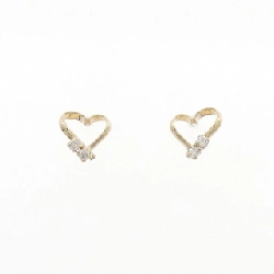 K10YG Bông tai hình trái tim kim cương 0.04CT - Hàng hiệu Chính hãng