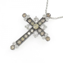 K18WG/K18BG Dây chuyền kim cương chéo 0.92CT - Hàng hiệu chính hãng 858334