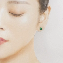 K18YG Bông tai thủy tinh - Hàng hiệu Authentic 872340