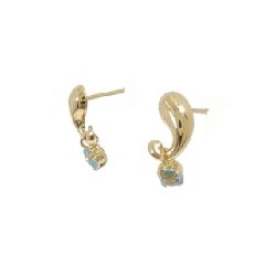 K18YG Blue Topaz Bông tai - Hàng hiệu Chính hãng 870079