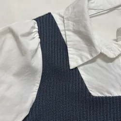 Áo sơ mi nữ phối len 740955