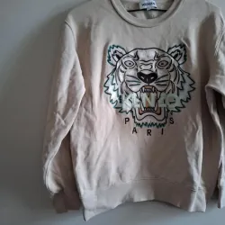 Áo nỉ nữ thêu hình đầu hổ Kenzo màu be size S chính hãng 719292