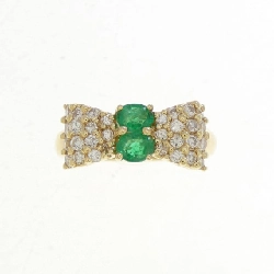 Nhẫn ngọc lục bảo K18YG hình ruy băng 0.37CT - Hàng hiệu Authentic 850498