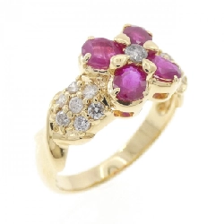 Nhẫn Ruby Hoa K18YG 0.87CT - Hàng hiệu Chính hãng