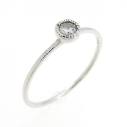 Nhẫn kim cương Solitaire K10WG 0.08CT - Hàng hiệu Chính hãng