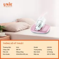 🧹 UNIE UMV61 – Máy hút bụi chăn đệm lực hút 10.500 PA, sạch sâu mọi ngóc ngách! 709623