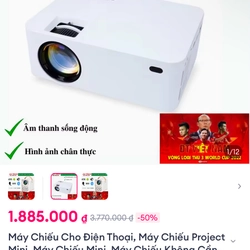 Máy chiếu mini trắng