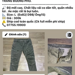 QUẦN CARGO x THƯƠNG HIỆU NHẬT x THỜI TRANG ĐƯỜNG PHỐ. 388934