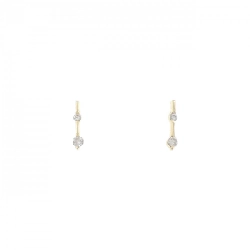 K18YG Bông tai kim cương 0.06CT - Hàng hiệu Chính hãng