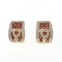 Bông tai Garnet K18YG/K18WG 6.00CT - Hàng hiệu Chính hãng