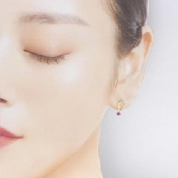 K18YG Bông tai Ruby - Hàng hiệu Chính hãng 868242