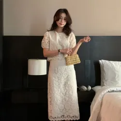 Set váy ren tiểu thư 2 lớp sang chảnh, thanh lịch