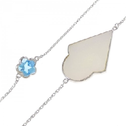 K18WG Mặt dây chuyền đá màu - Hàng hiệu Authentic 846153