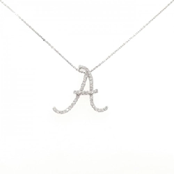 K18WG Chữ cái A Dây chuyền kim cương 0.21CT - Hàng hiệu Chính hãng