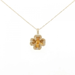 Dây chuyền Citrine 10KYG hình cỏ - Hàng hiệu Authentic