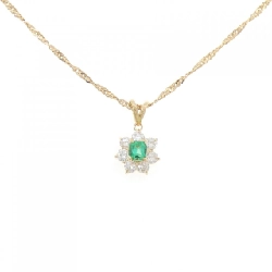 K18YG Dây chuyền Ngọc lục bảo 0.32CT - Hàng hiệu Chính hãng