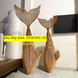 Xưởng làm đèn mây hình cá độc đáo, đèn cá bằng mây tre đan 551292