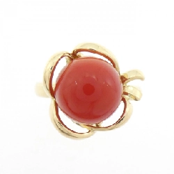 Nhẫn san hô K18YG 9.5mm 667546