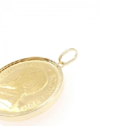 K18YG(枠) Đồng xu Mặt dây chuyền - Hàng hiệu Authentic 870913