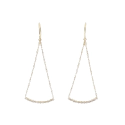 K18YG Bông tai kim cương - Hàng hiệu Chính hãng