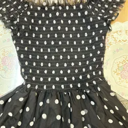 Váy xòe dáng dài voan chấm bi Elise sz M mới mặc 2 lần  569297