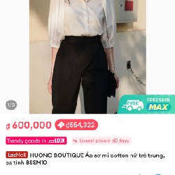 [HƯƠNG BOUTIQUE] Áo sơ mi trắng 6638