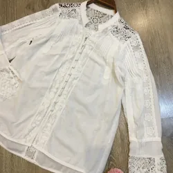 [Siêu Phẩm Nhật] Sơ mi vintage boho phối ren xếp ly khuy bọc form Âu đẹp suất sắc 700643