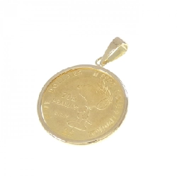 K18YG(枠) Đồng xu mặt dây chuyền - Hàng hiệu Authentic