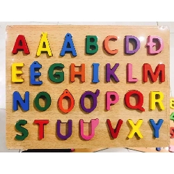 Bảng chữ cái Tiếng Việt, bảng chữ cái gỗ nổi chữ và số cho bé, kích thước 30x22cm, giúp bé phát triển tư duy 531099