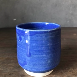 Ly gốm handmade mẫu men tím khói - 8.5 * 7.5 cm - sản phẩm mẫu test từ studio gốm 271718