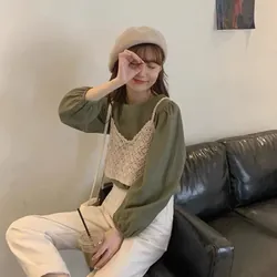 3c Áo Len Đan Croptop 2 Dây Tanktop  592830