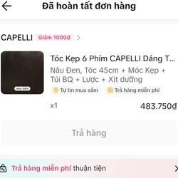 Tóc giả kẹp phím Capelli 45cm màu nâu đen new 90% 469944