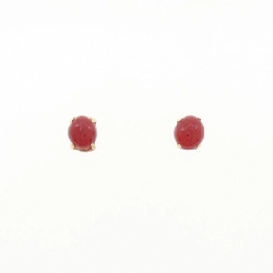 K18YG Bông tai San hô 0.84CT - Hàng hiệu Chính hãng