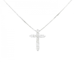 K18WG Dây chuyền kim cương chéo 0.30CT - Hàng hiệu chính hãng