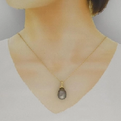 K18YG Ngọc trai đen dây chuyền - Hàng hiệu Authentic 856442