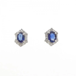 K18WG Sapphire Bông tai 1.31CT - Hàng hiệu Chính hãng