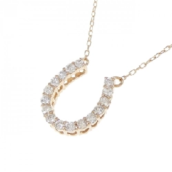 K18PG Nhẫn móng ngựa kim cương dây chuyền 0.30CT - Hàng hiệu Chính hãng 858281