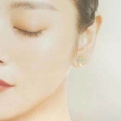 K18YG Blue Topaz Bông tai - Hàng hiệu Chính hãng 868722