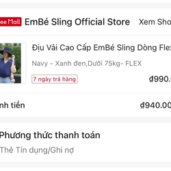 Địu vải cao cấp Embé Sling dòng Flex (dưới 75kg) 222428