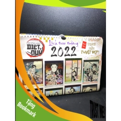 (TẶNG BOOKMARK) Lịch treo tường 2022 đính kèm tranh màu tuyệt đẹp mới 80% ( tranh màu ) bẩn nhẹ RBK2812