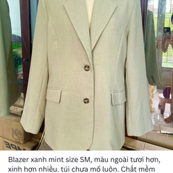 Blazer nữ xanh mint size SM còn mới túi chưa mổ