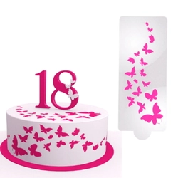 Khuôn Stencil rắc bột trang trí bánh, làm viền rau câu, fondant bươm bướm - Mã số 1243 338694