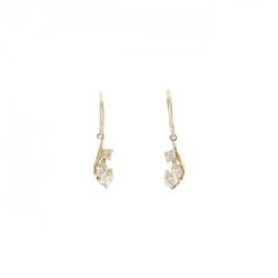 K18YG Bông tai kim cương 0.30CT - Hàng hiệu Chính hãng