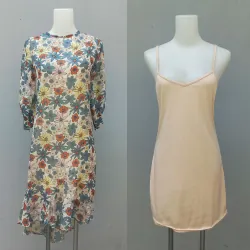 Đầm suông 2 trong 1 họa tiết hoa