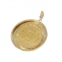 K18YG(枠) Mặt dây chuyền đồng xu - Hàng hiệu Authentic 864140