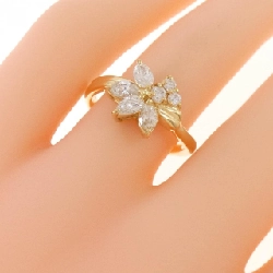 Nhẫn kim cương hoa K18YG 0.72CT 668011