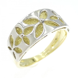 Nhẫn hoa K18YG/PT900