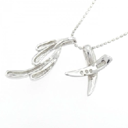 K18WG/PT950 2WAY Dây chuyền kim cương 0.02CT - Hàng hiệu Authentic 860890